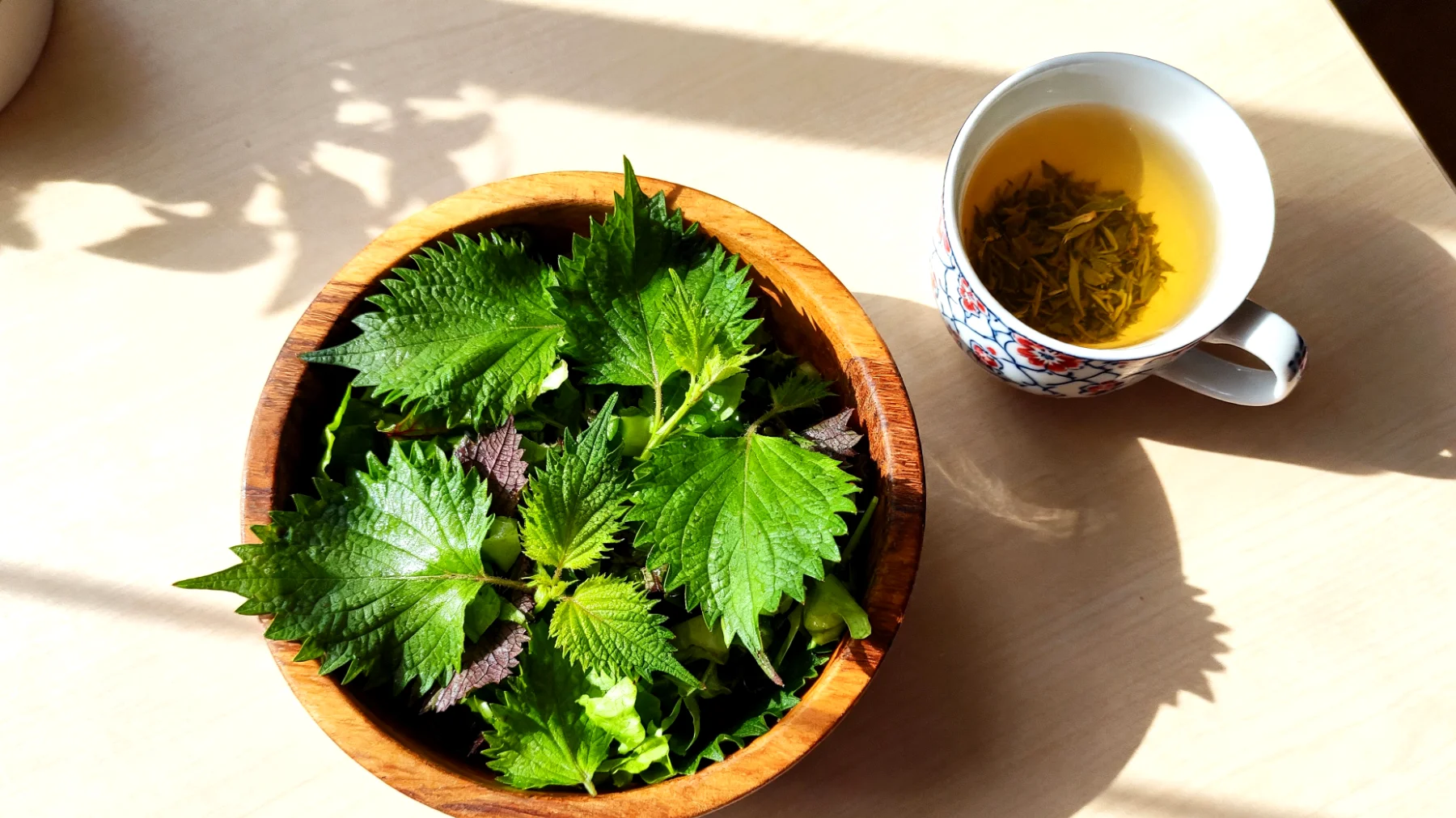 Shiso (Perilla) Yaprağı Salatası ve Çayı"