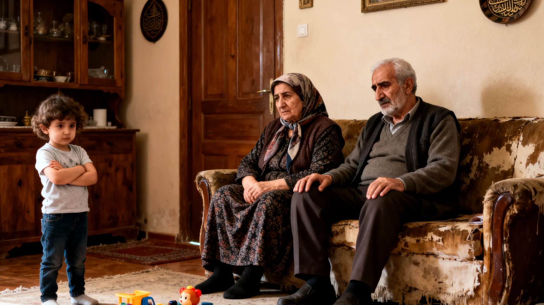 Büyükanne ve büyükbaba, küçük torunlarının günlük aktivitelerde (oyuncakları toplama, yemek yerken yardım etme, giyinme gibi) iş birliği yapmadığından ve sürekli direnç gösterdiğinden yakınıyor. Her basit görev bir mücadeleye dönüşüyor ve bu durum hem yorucu hem de stresli hale geliyor."